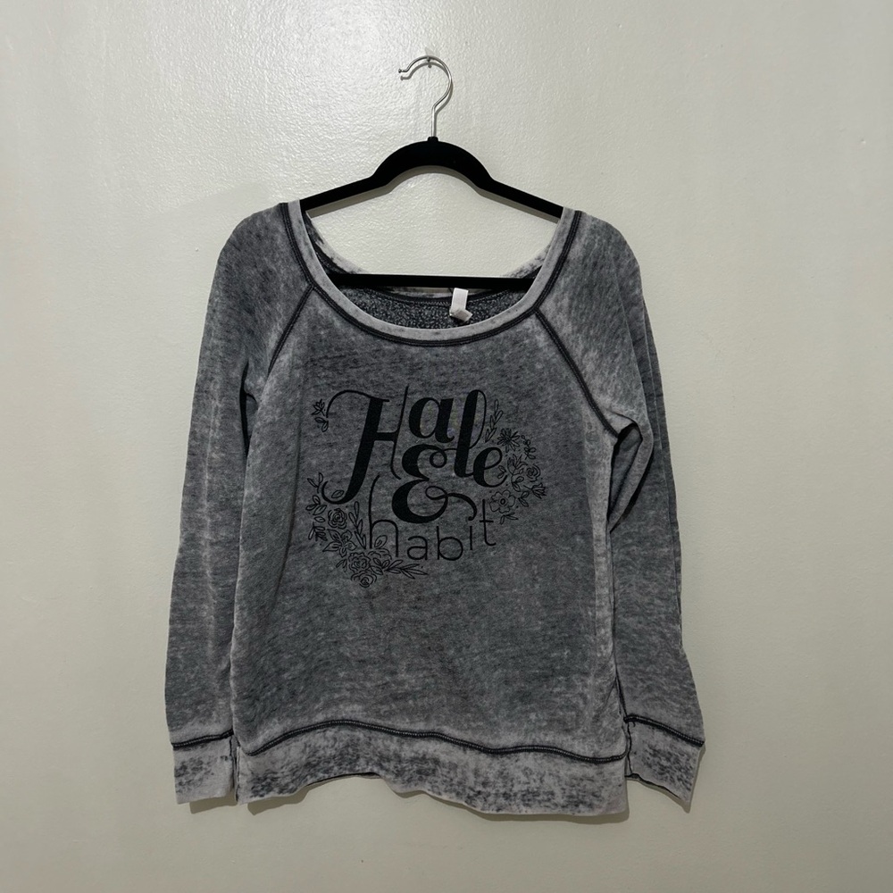 BELLA CANVAS | ‘Hale & Habit’ Canvas Charcoal Graphic Sweatshirt, Size Large - Picture 1 of 4